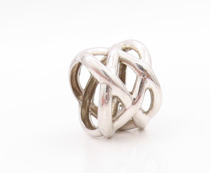 925 Sterling Silver Vintage Ring Modernist Cross Wire Design  Sz 6.5  RG33409