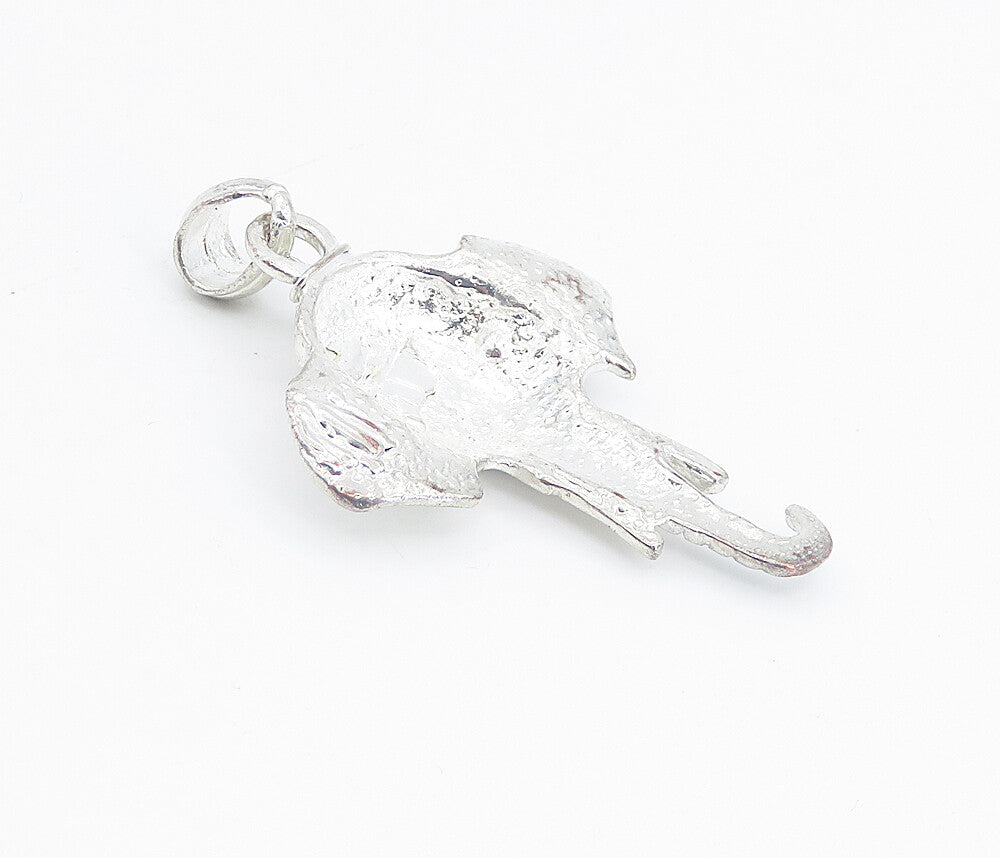 925 Sterling Silver  Vintage Black Hematite Elephant's Head Pendant  PT6208