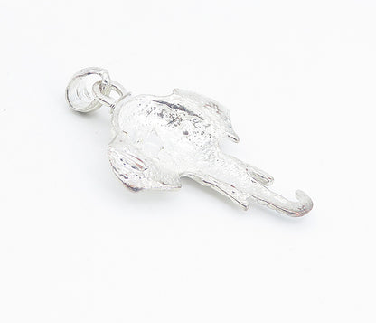 925 Sterling Silver  Vintage Black Hematite Elephant's Head Pendant  PT6208