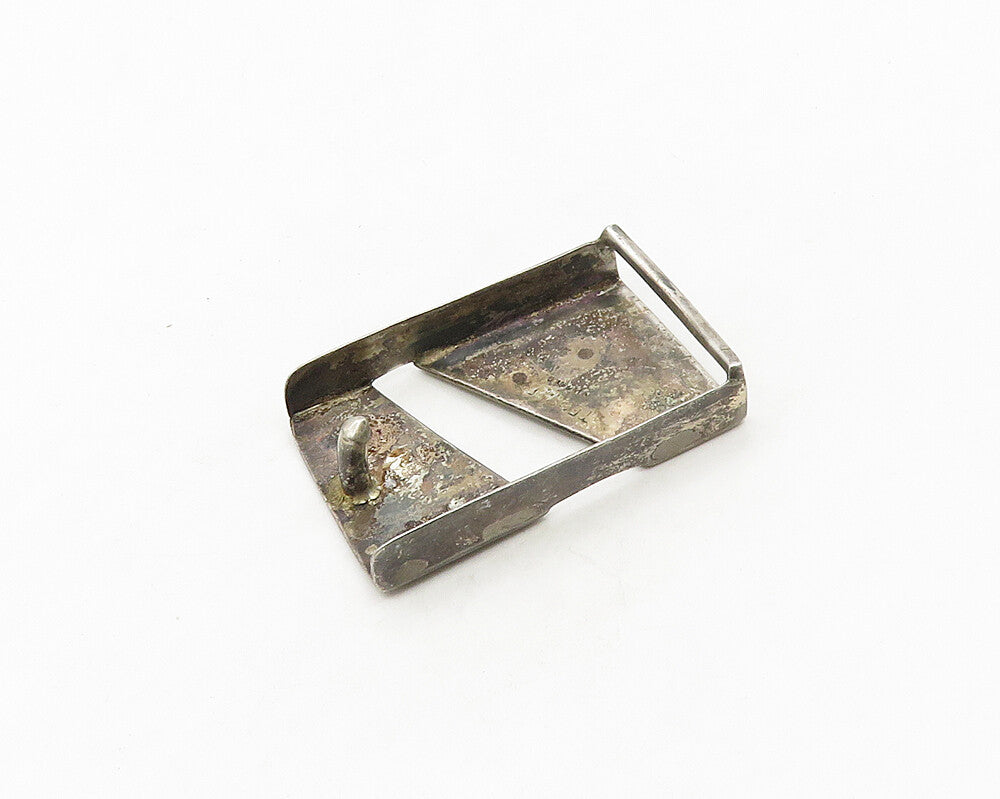 BILL TENDLER 925 Sterling Silver  Vintage Dark Tone Square Belt Buckle  TR2418