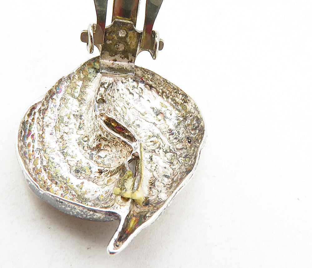 925 Sterling Silver  Vintage Shiny Diamond Cut Non Pierce Earrings  EG4733