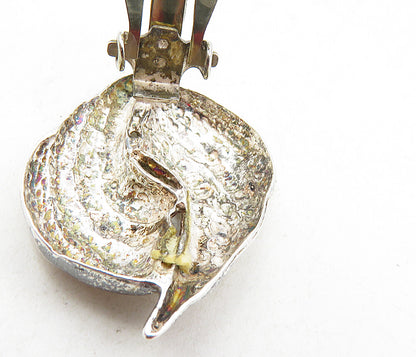 925 Sterling Silver  Vintage Shiny Diamond Cut Non Pierce Earrings  EG4733
