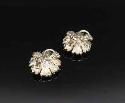 ESPO SIG 14K GOLD & 925 Silver Vintage Chrysanthemum Clip Earrings EG12188