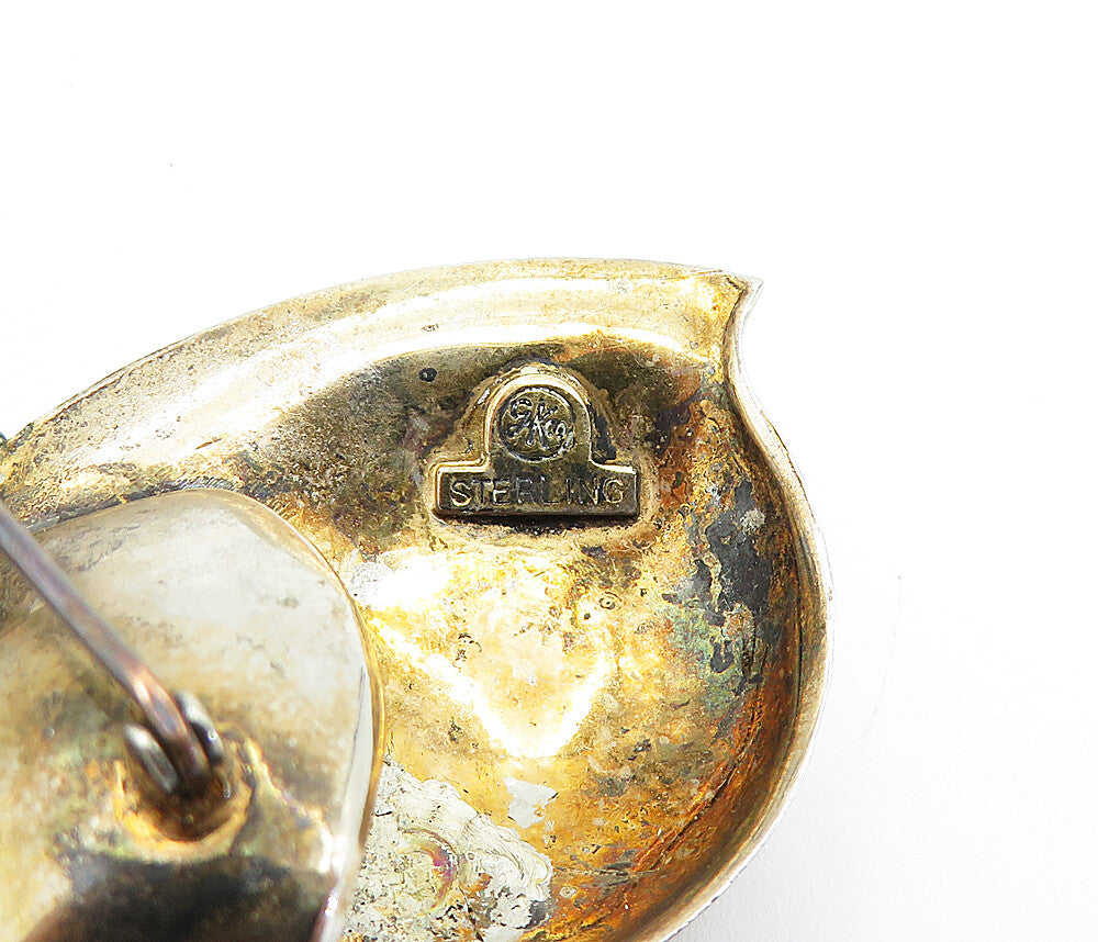 GK CO. 925 Sterling Silver  Vintage Shiny Bow Tied Ribbon Brooch Pin  BP2833