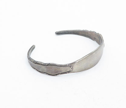 REED & BARTON 925 Silver Vintage Dark Tone Tapered Spoon Cuff Bracelet BT1545