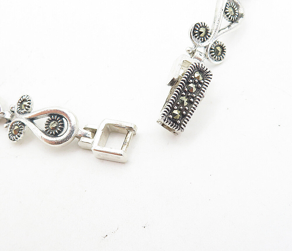 925 Sterling Silver MOP Turquoise Onyx & Carnelian Chain Bracelet  BT3643