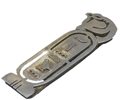 MIDDLE EAST 925 Silver Vintage Hieroglyphics Cartouche Money Clip TR3163