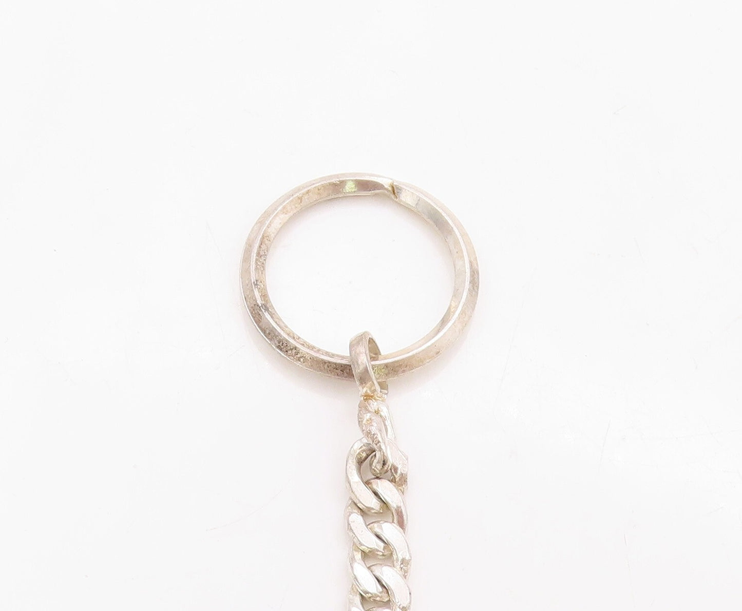 925 Sterling Silver Vintage Key Chain Solid Cutout Moving Airplane TR3837