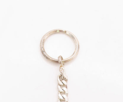 925 Sterling Silver Vintage Key Chain Solid Cutout Moving Airplane TR3837