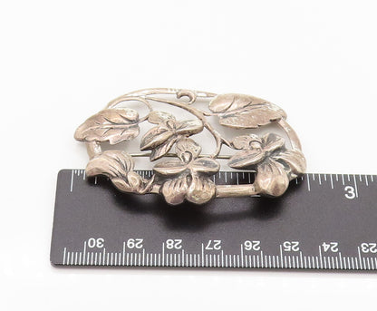 DANECRAFT 925 Silver  Vintage Fashion Flower Cutout Oval Brooch Pin  BP10176