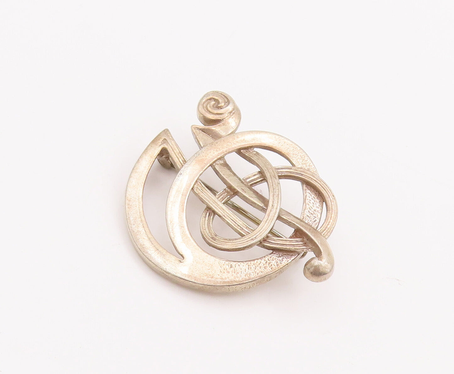 925 Sterling Silver Vintage Brooch Pin Designer Cutout Alphabet 'H'  BP11108