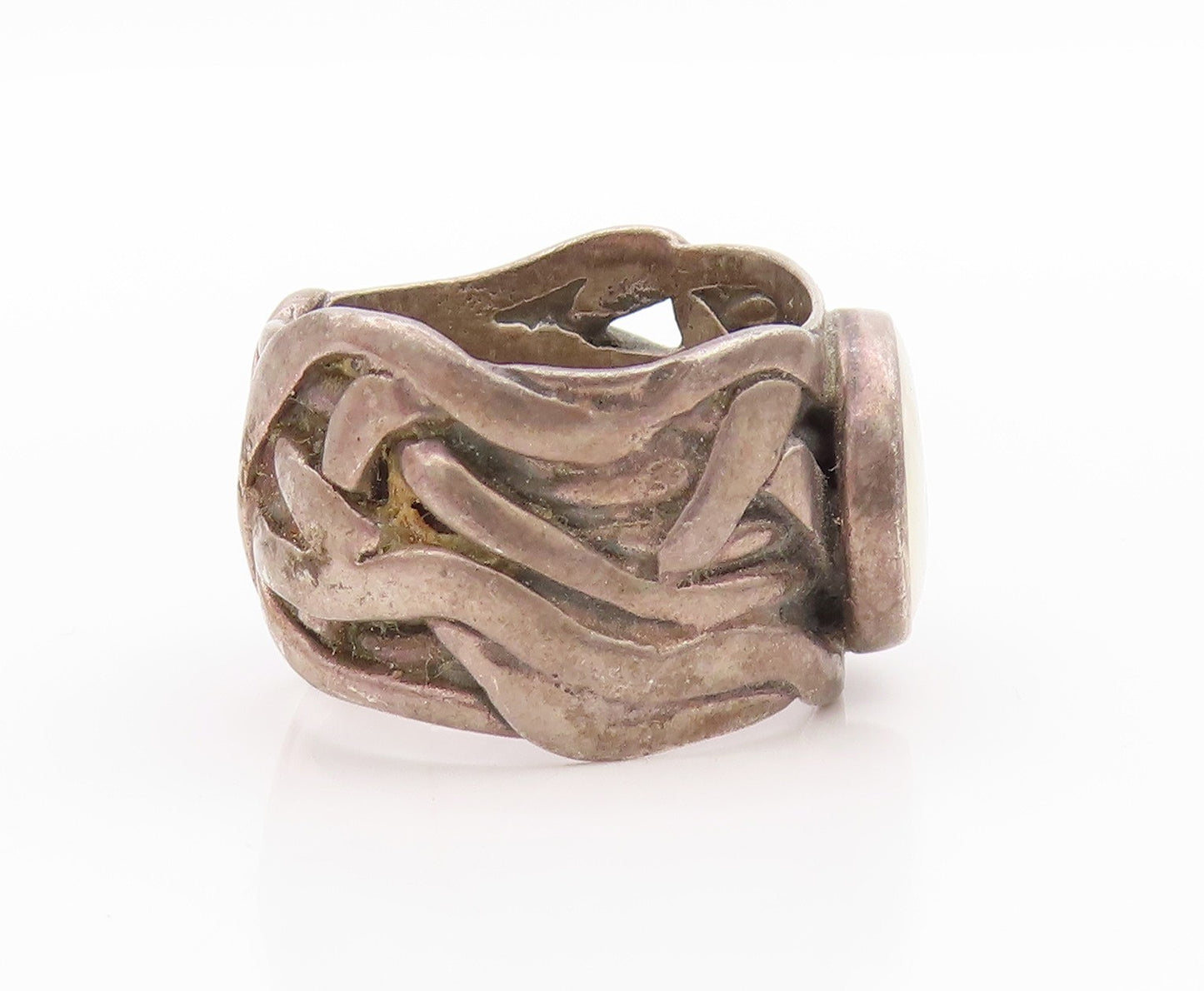 925 Sterling Silver Vintage Ring SILPADA Mother Of Pearls Brutalist Sz 8 RG33392