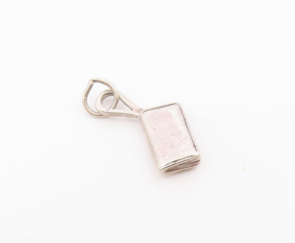 925 Sterling Silver  Vintage Shiny Petite Purse Motif Drop Pendant  PT17817