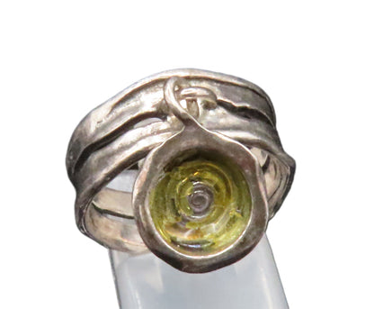 ISRAEL 925 Silver  Vintage Open Wavy Band Spiral Charm Ring Sz 7.5  RG25251