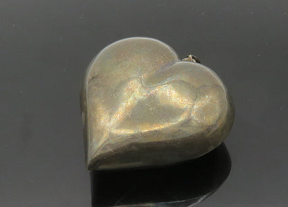 925 Silver  Vintage Pink Cubic Zirconia Heavy Love Heart Pendant  PT16478