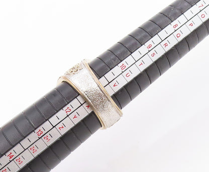 925 Sterling Silver Vintage Ring CHINESE EXPORT Real Diamond Cross Sz 11 RG34751