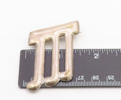 925 Sterling Silver Vintage Brooch Pin MEXICO Musical Note Cutout  BP12604