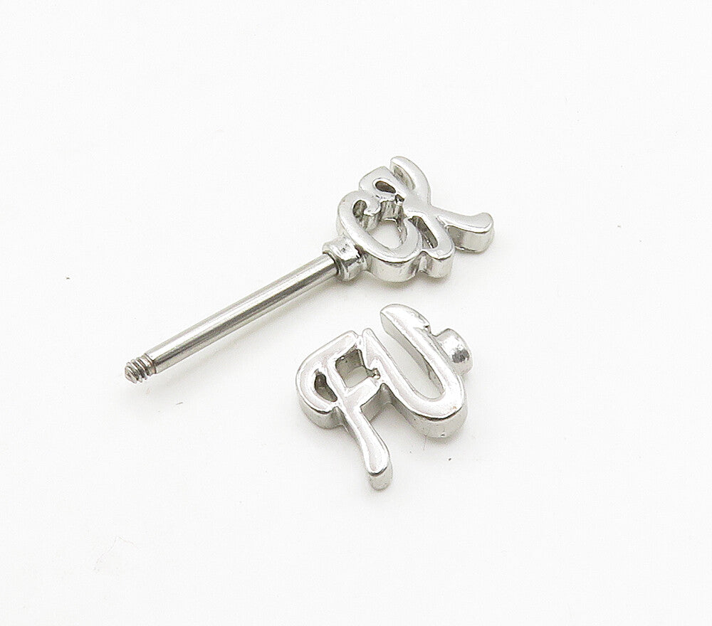 925 Sterling Silver  Shiny Smooth Screw End Body Piercing Barbell  TR2181