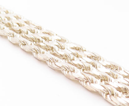 925 Sterling Silver Vintage Bracelet Etched Design Twisted Chains BT11272
