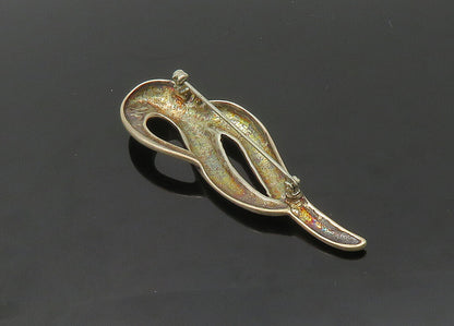 925 Sterling Silver  Vintage Shiny Smooth Swirl Brooch Pin  BP8591