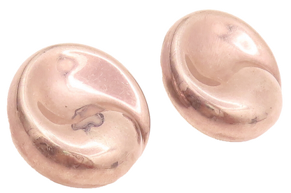 LOPEZ REYES 925 Silver  Vintage Modernist Solid Clip Back Earrings  EG12445
