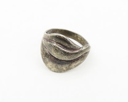 925 Sterling Silver  Vintage Dark Tone Smooth Tapered Band Ring Sz 9  RG17734