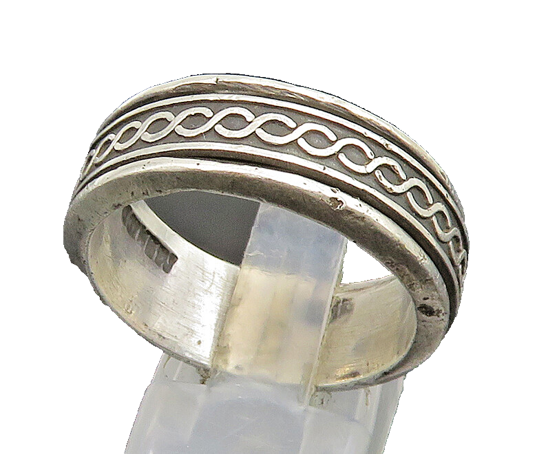 925 Sterling Silver  Vintage Infinity Knot Spinner Fidget Ring Sz 11  RG25334