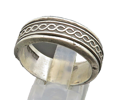 925 Sterling Silver  Vintage Infinity Knot Spinner Fidget Ring Sz 11  RG25334