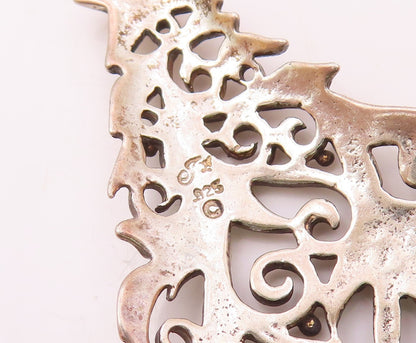 JEZ 925 Silver  Vintage Openwork Tourmaline Christmas Tree Pendant  PT21474