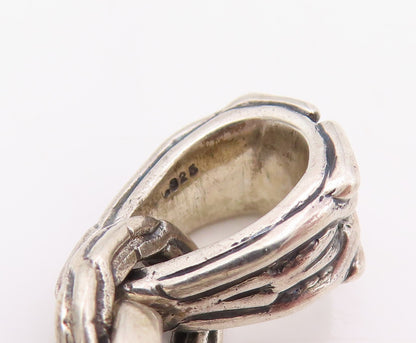 925 Sterling Silver Vintage Pendant Modernist Intricate Celtic Knot  PT25518