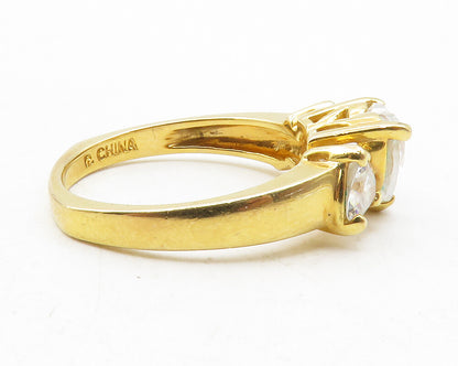 ROSS SIMON 925 Silver  Cubic Zirconia Gold Plated Cocktail Ring Sz 9  RG12261