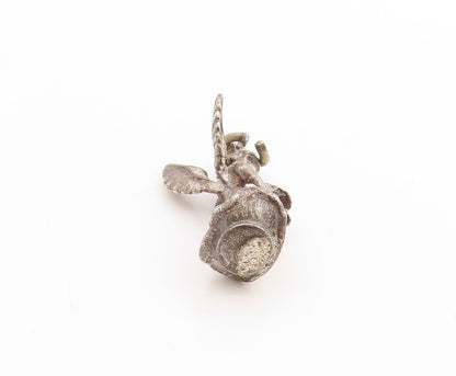 925 Sterling Silver Vintage Pendant Lucky Guardian Angel Of June Charm  PT25025
