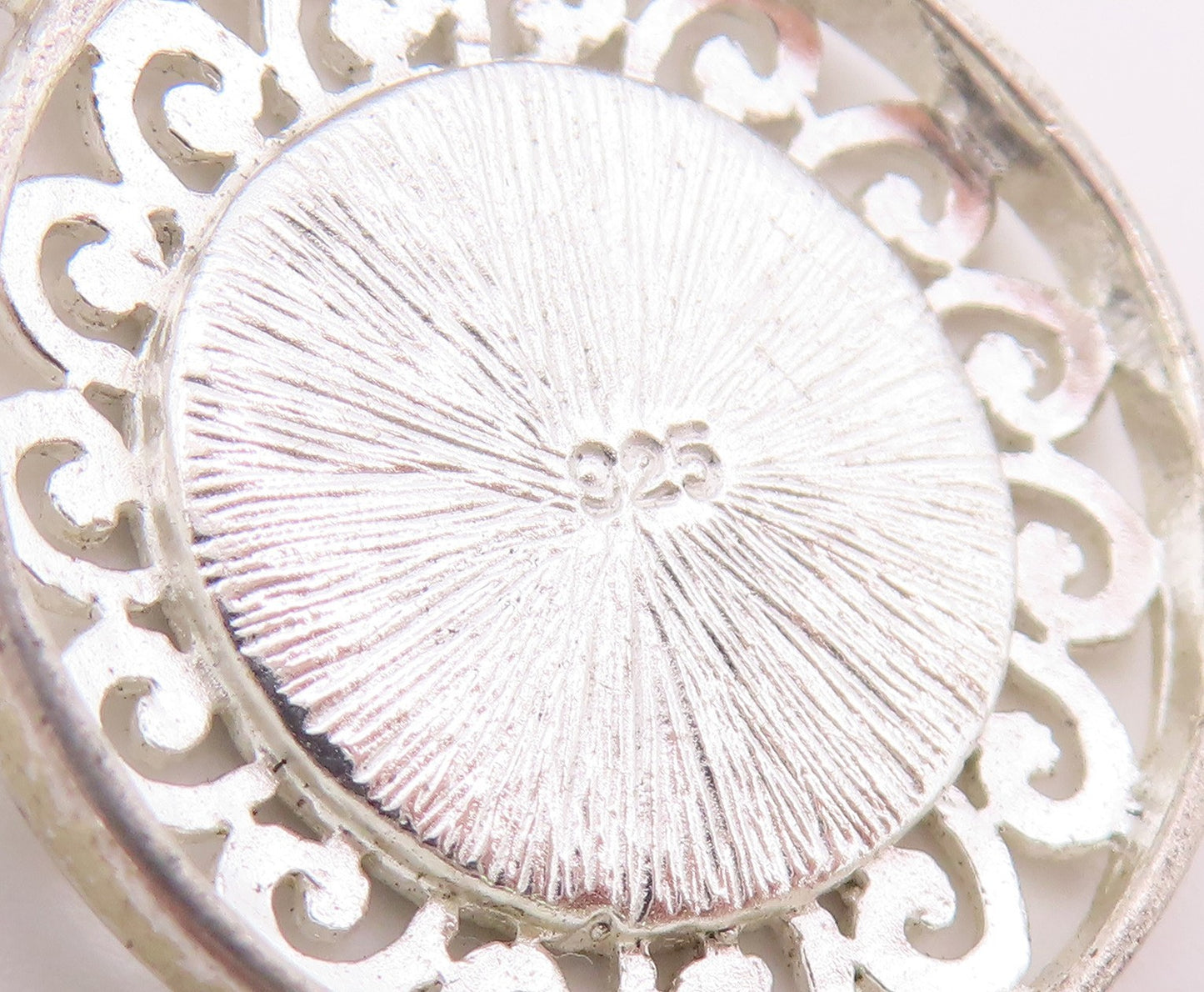 925 Sterling Silver Vintage Pendant Enameled Yin & Yang Symbol Charm  PT26379