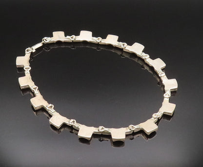 ALICIA MEXICO 925 Sterling Silver Vintage Heavy Concave Link Necklace  NE3928