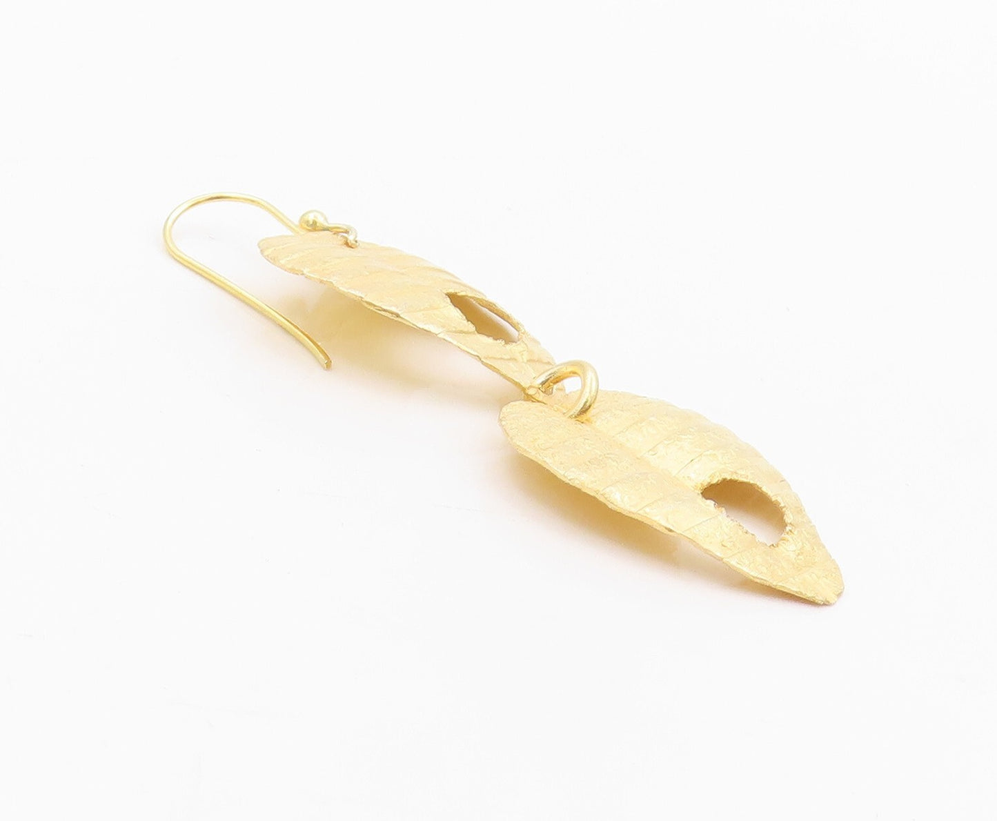 925 Sterling Silver Vintage Earrings Gold Plated Dangling Cutout Hearts  EG13326