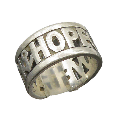 AVERY 925 Sterling Silver   Vintage Faith Hope & Love Band Ring Sz 6  RG23182