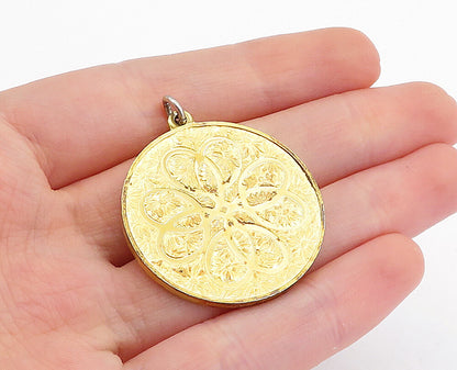 925 Sterling Silver Vintage Gold Plated True Love Knot Quote Pendant PT3758