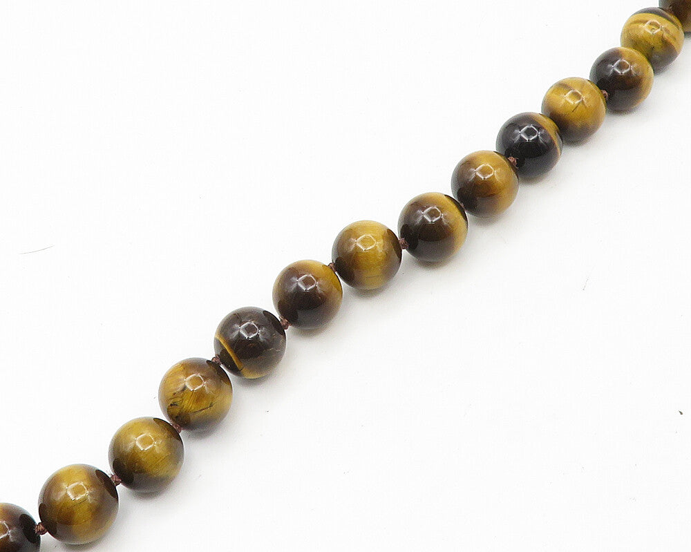 WHITNEY KELLY 925 Silver  Vintage Tiger's Eye Beaded Chain Necklace  NE2931