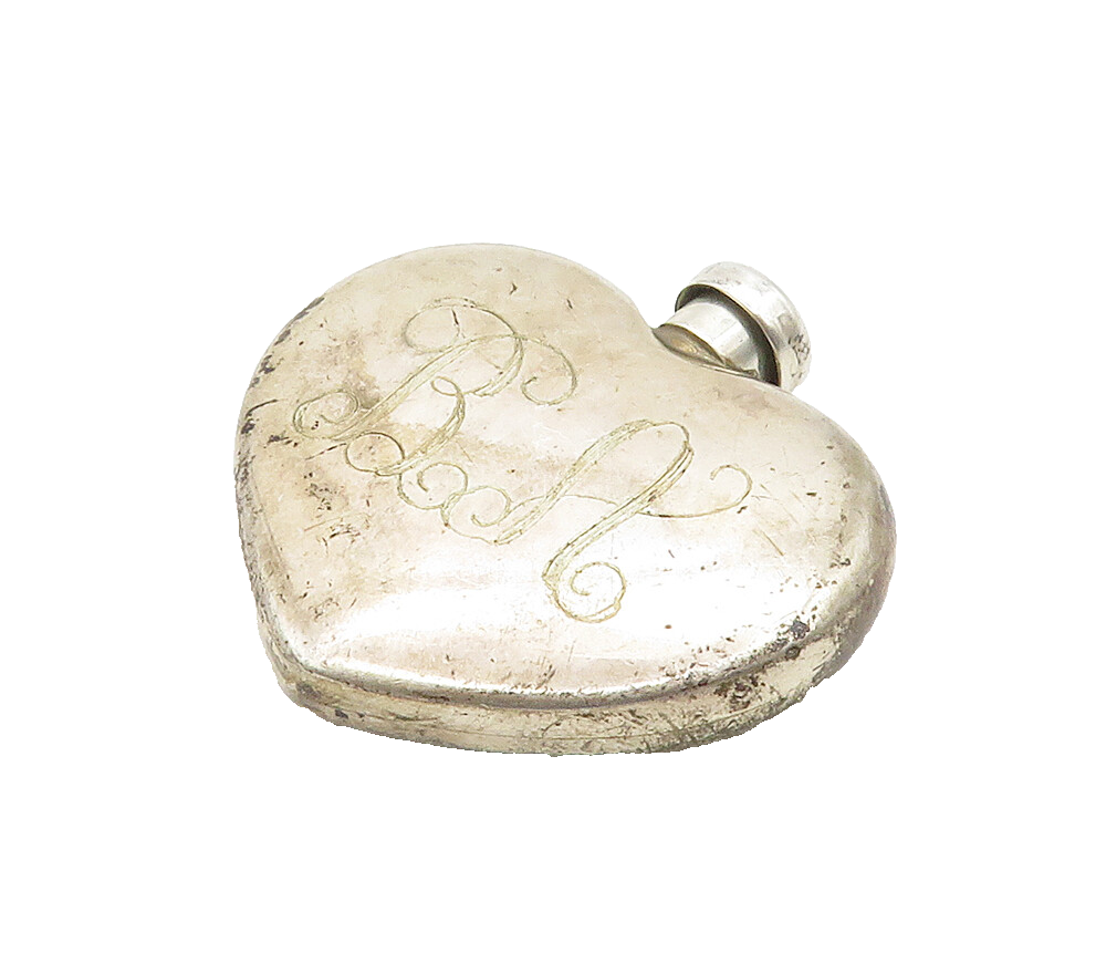 TIFFANY & CO. 925 Sterling Silver Vintage Large Heart Perfume Bottle  TR2224