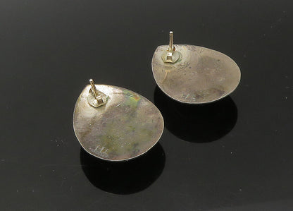 925 Sterling Silver  Vintage Cabochon Cut Black Onyx Drop Earrings  EG10999
