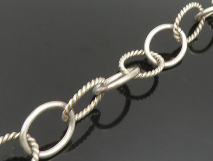 925 Silver  Vintage Hollow Spiral Pendant Open Circle Link Bracelet  BT9382