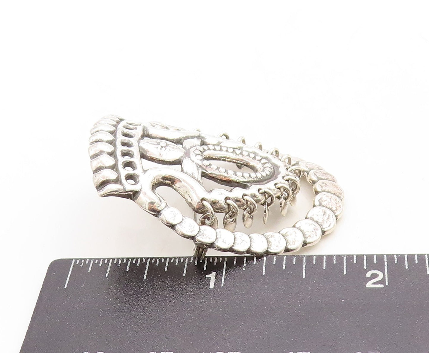 925 Sterling Silver Vintage Brooch Pin FINLAND Designer Cutout Crown  BP11359