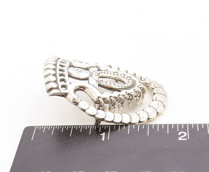 925 Sterling Silver Vintage Brooch Pin FINLAND Designer Cutout Crown  BP11359