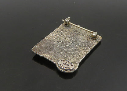 DESIGNER 925 Silver  Vintage Saxophone & Sheet Music Motif Brooch Pin  BP9145