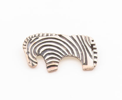 925 Sterling Silver Vintage Brooch Designer Stripes Grooved Zebra  BP11691
