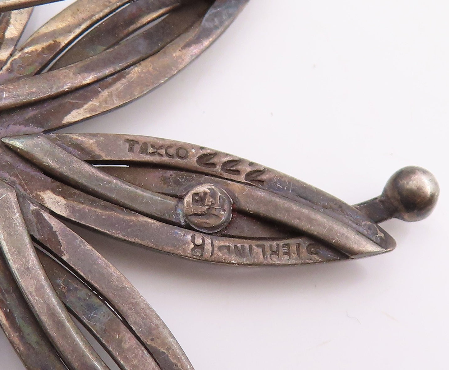 925 Sterling Silver Vintage Brooch Pin TAXCO Modernist Circular Flower  BP12405