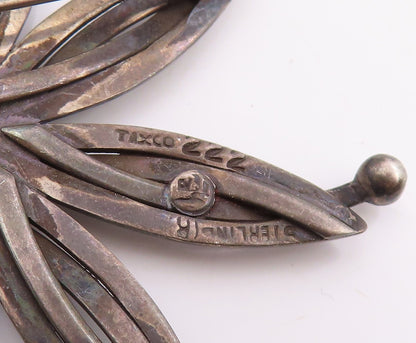 925 Sterling Silver Vintage Brooch Pin TAXCO Modernist Circular Flower  BP12405