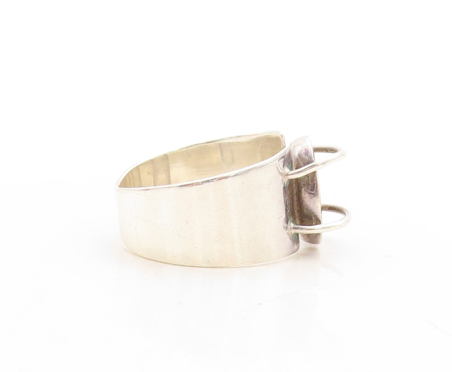 925 Sterling Silver Vintage Ring Designer Oval Tigers Eye  Sz 9.5  RG31230
