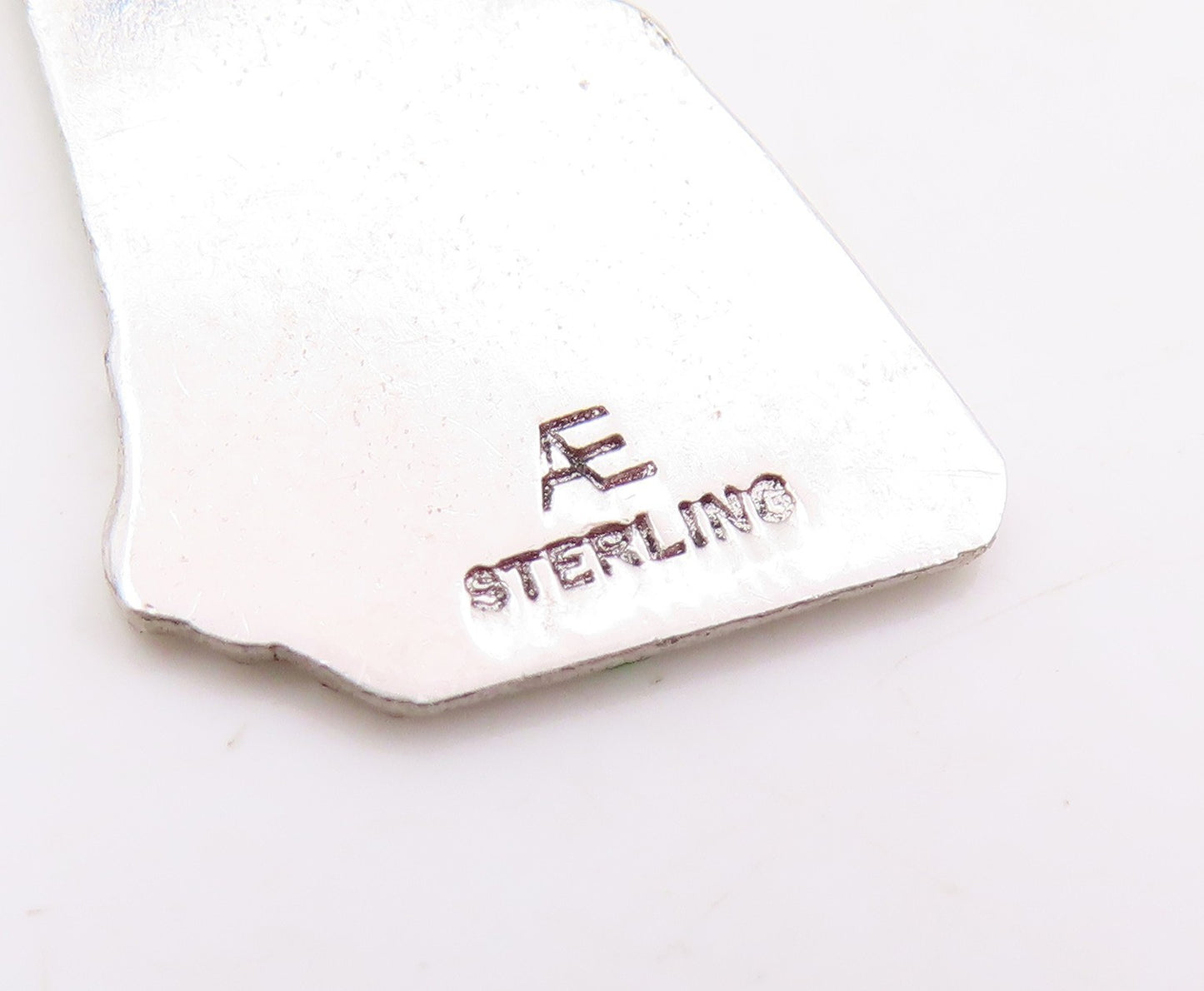 925 Sterling Silver Vintage Pendant Enameled New Hampshire State Map  PT25390