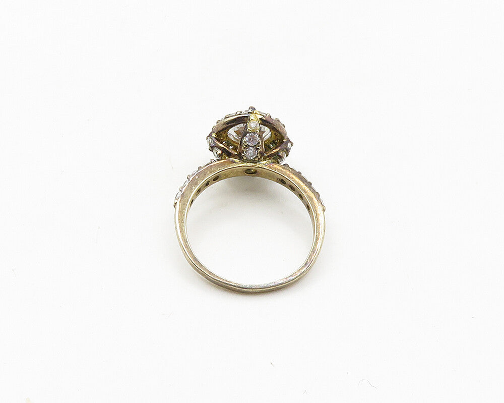 SETA 925 Silver  Vintage Sparkling Cubic Zirconia Band Ring Sz 8.5  RG18990